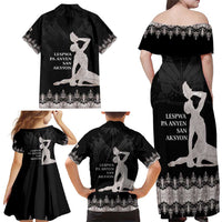 Haiti Neg Marron Silver Family Matching Off Shoulder Maxi Dress and Hawaiian Shirt Hope is Nothing Without Action