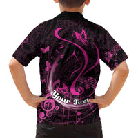 Personalised Survivor Melody Pink Family Matching Long Sleeve Bodycon Dress and Hawaiian Shirt Breast Cancer Polynesian Pattern LT01 - Polynesian Pride