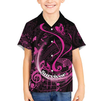 Personalised Survivor Melody Pink Hawaiian Shirt Breast Cancer Polynesian Pattern