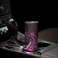Personalised Survivor Melody Pink Skinny Tumbler Breast Cancer Polynesian Pattern LT01 - Polynesian Pride