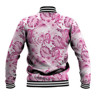 Pink Ribbon Hibiscus Tropical Pattern Baseball Jacket Breast Cancer