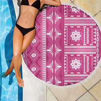 Fiji Masi All Pink Beach Blanket Tapa Pattern LT01 - Polynesian Pride
