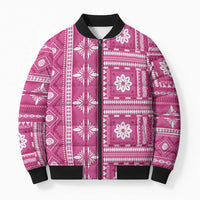 Fiji Masi All Pink Bomber Puffer Jacket Tapa Pattern LT01 Unisex Pink - Polynesian Pride