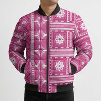 Fiji Masi All Pink Bomber Puffer Jacket Tapa Pattern LT01 - Polynesian Pride