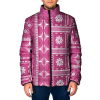 Fiji Masi All Pink Padded Jacket Tapa Pattern LT01 Men Pink - Polynesian Pride