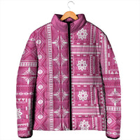 Fiji Masi All Pink Padded Jacket Tapa Pattern LT01 - Polynesian Pride