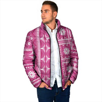 Fiji Masi All Pink Padded Jacket Tapa Pattern LT01 - Polynesian Pride