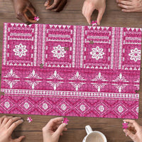 Fiji Masi All Pink Puzzle Tapa Pattern LT01 - Polynesian Pride