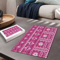 Fiji Masi All Pink Puzzle Tapa Pattern LT01 - Polynesian Pride