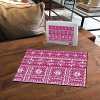 Fiji Masi All Pink Puzzle Tapa Pattern LT01 - Polynesian Pride