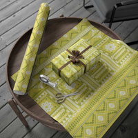 Fiji Masi All Yellow Wrapping Paper Tapa Pattern - Polynesian Pride