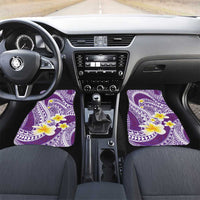Plumeria Polynesian Purple Glitter Pattern Car Mats