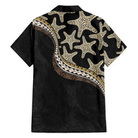 Beige Polynesian Starfish Unique Pattern Family Matching Mermaid Dress and Hawaiian Shirt LT01 - Polynesian Pride