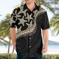 Beige Polynesian Starfish Unique Pattern Hawaiian Shirt