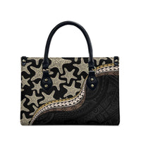 Beige Polynesian Starfish Unique Pattern Leather Bag