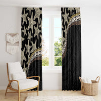 Beige Polynesian Starfish Unique Pattern Window Curtain