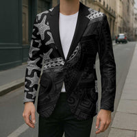 Monotone Polynesian Starfish Unique Pattern Blazer