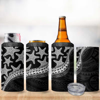 Monotone Polynesian Starfish Unique Pattern 4 in 1 Can Cooler Tumbler LT01 - Polynesian Pride