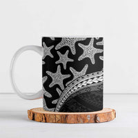 Monotone Polynesian Starfish Unique Pattern Ceramic Mug