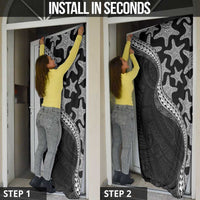 Monotone Polynesian Starfish Unique Pattern Door Cover