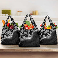 Monotone Polynesian Starfish Unique Pattern Grocery Bag