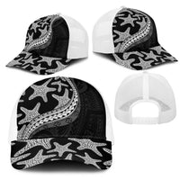 Monotone Polynesian Starfish Unique Pattern Mesh Trucker Cap
