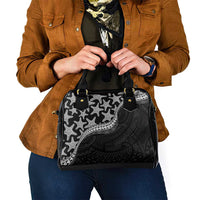 Monotone Polynesian Starfish Unique Pattern Shoulder Handbag