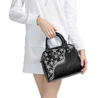 Monotone Polynesian Starfish Unique Pattern Shoulder Handbag