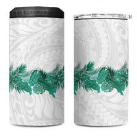 Hawaii Tropical Leaves 4 in 1 Can Cooler Tumbler Polynesian Pattern