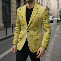 Hawaii Lemon Palaka Blazer Striped Stylized
