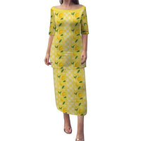 Hawaii Lemon Palaka Puletasi Striped Stylized