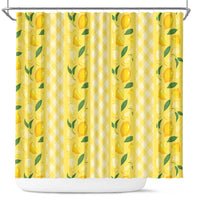 Hawaii Lemon Palaka Shower Curtain Striped Stylized