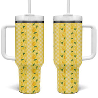 Hawaii Lemon Palaka Tumbler With Handle Striped Stylized