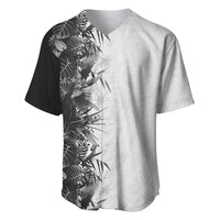 Hawaii Tropical Plant Monochrome Baseball Jersey Vibrant Polynesian Pattern