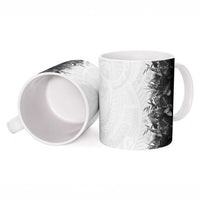 Hawaii Tropical Plant Monochrome Ceramic Mug Vibrant Polynesian Pattern
