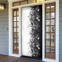 Hawaii Tropical Plant Monochrome Door Cover Vibrant Polynesian Pattern
