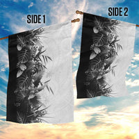 Hawaii Tropical Plant Monochrome Garden Flag Vibrant Polynesian Pattern