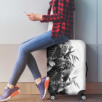 Hawaii Tropical Plant Monochrome Luggage Cover Vibrant Polynesian Pattern