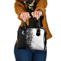 Hawaii Tropical Plant Monochrome Shoulder Handbag Vibrant Polynesian Pattern