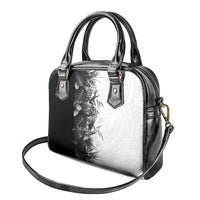 Hawaii Tropical Plant Monochrome Shoulder Handbag Vibrant Polynesian Pattern
