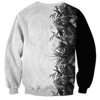 Hawaii Tropical Plant Monochrome Sweatshirt Vibrant Polynesian Pattern