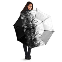 Hawaii Tropical Plant Monochrome Umbrella Vibrant Polynesian Pattern
