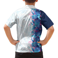 Hawaii Tropical Plant UliUli Family Matching Off Shoulder Short Dress and Hawaiian Shirt Vibrant Polynesian Pattern