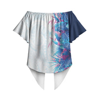 Hawaii Tropical Plant UliUli Off Shoulder Wrap Waist Top Vibrant Polynesian Pattern LT01 - Polynesian Pride