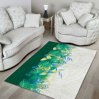 Hawaii Tropical Plant Omaomao Area Rug Vibrant Polynesian Pattern