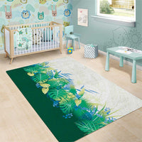 Hawaii Tropical Plant Omaomao Area Rug Vibrant Polynesian Pattern