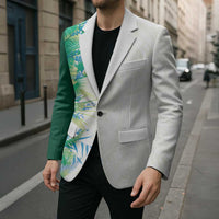 Hawaii Tropical Plant Omaomao Blazer Vibrant Polynesian Pattern