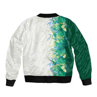 Hawaii Tropical Plant Omaomao Bomber Jacket Vibrant Polynesian Pattern
