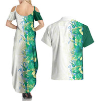 Hawaii Tropical Plant Omaomao Couples Matching Summer Maxi Dress and Hawaiian Shirt Vibrant Polynesian Pattern