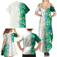 Hawaii Tropical Plant Omaomao Family Matching Summer Maxi Dress and Hawaiian Shirt Vibrant Polynesian Pattern